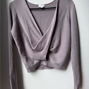 Splendid Mauve Ribbed Knit Sweater Top